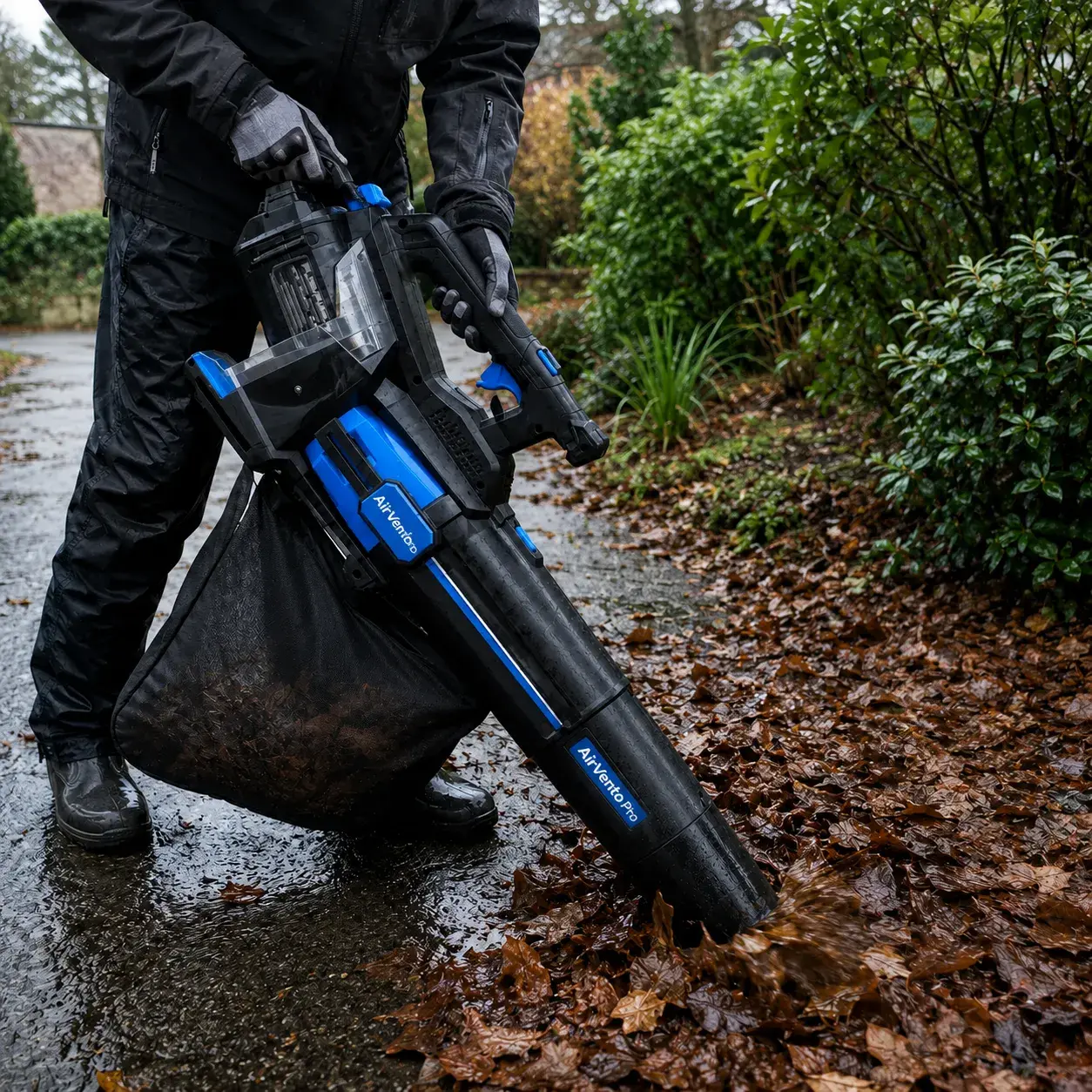 AirVento Pro aspirazione e triturazione foglie bagnate